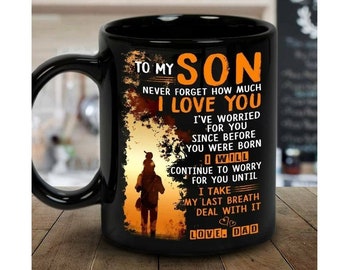 An meinen Sohn-Becher, von Dad-Becher, Sohn-Geschenk, Sohn-Geburtstags-Geschenk, Geschenk für ihn, Nachricht auf Becher, Geschenk für Sohn, Sohn-Kaffee-Tasse, Weihnachtsgeschenke