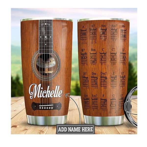 Personalized Tumbler, Guitar Chord, Gift for Guitarist, Gift For Men, Musical Tumbler, Guitar Lovers Gift, music lover gifts, Christmas Gift
