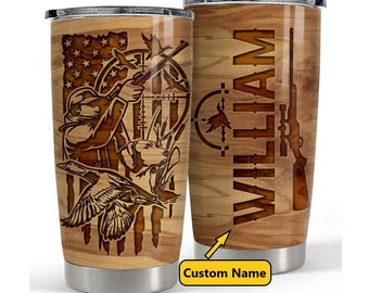 Personalized Duck Hunting Tumbler, Deer Hunting Gifts, Hunting Gifts For Men, Hunting Lover Gift, Outdoor Hunting, Gift for Dad, hunting cup