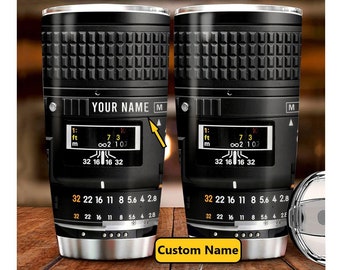 Kameralinse Becher, Kamera Becher, Name Fotograf Becher, Geschenk für Fotografen, Kamera Geschenk, Fotografie Geschenke, Weihnachtsgeschenke
