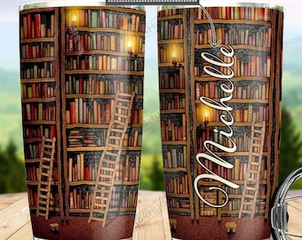 Personalized Librarian Tumbler, Book Lover Gift, Daughter Gifts, Gift For Librarian, Reading Coffee Mugs, Gifts For Her, Bookworm Gift