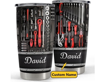 Personalized Mechanic Tumbler, gift for mechanist, tool set tumbler, Custom Name Tumbler, Mechanic Tools, Mechanic Gift For Him, dad gift