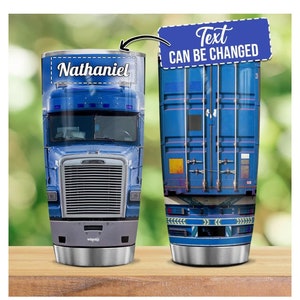 Personalized Trucker Tumbler, Custom Name Truck Tumbler, Engraved Trucker Travel Tumbler, Trucker Gifts For Men, Gift for Dad, son, Husband