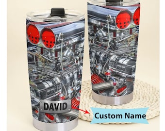 Bicchiere meccanico personalizzato, motore per auto Hot Rod, regalo meccanico per uomini, meccanico d'auto, regalo per gli amanti dell'auto, regalo per il figlio, regali di compleanno