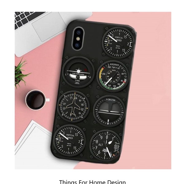 Pilot Phone Case, Pilot Gift, Airplane Phone Case, Gift For Man, Pilot Six Flight Instruments, iPhone Case, Samsung Case, Aviation Case