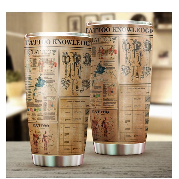 Tattoo Knowledge Tumbler, Gift for Tattoo Artist, Tattoo Gift For Men, Tattoo Tumbler, Tattooist Gift, Tattoo Lover Gift, Christmas Gift