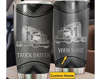 Personalized Trucker Tumbler, Truck Gift For Men, Custom Truck Tumbler, Engraved Trucker, Truck driver gift, Christmas Gift, Car Coffee Mugs