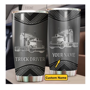 Personalized Trucker Tumbler, Truck Gift For Men, Custom Truck Tumbler, Engraved Trucker, Truck driver gift, Christmas Gift, Car Coffee Mugs