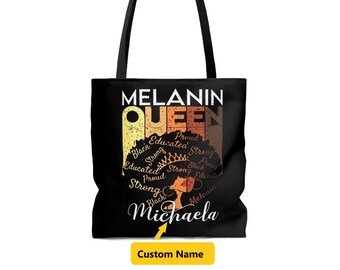 Borsa tote Melanin Queen, Borsa personalizzata per ragazza nera, Regalo Boss Girl, Magia per ragazza nera, Regali per donne nere, Regali per donna afro, Regali per lei