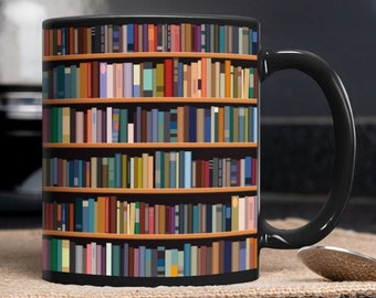 Book Coffee Mug, Book Lover Gift, Librarian Bookshelf, Library Gift, Bookish Gift For Her, Reading mug, Gift For Bookworm, Gift For Mom