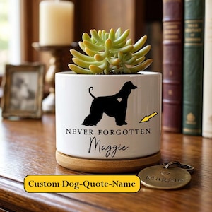 Custom Dog Breed Memorial Planter, Memorial Never Forgotten, Pet Loss Sympathy Gifts, Dog Memorial Gift, Dog Plan Pot, Dog Remembrance,
