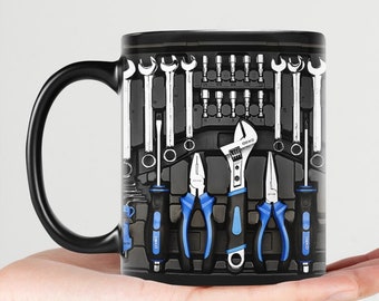 Mechaniker Kaffeetasse, Mechaniker Toolbox Set Tassen, Automechaniker, Handyman Tool Kit Schraubenschlüssel, Maschinist Werkzeug, Geschenk für Mann, Weihnachtsgeschenke