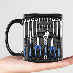 Mechanic Coffee Mug, Mechanic Toolbox Set Mugs, Car Mechanic, Handyman Tool Kit Wrenches, Machinist Tool, Gift for Husband, Christmas Gifts