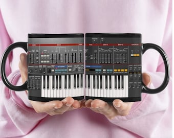 Synthesizer Coffee Mug, Synthesizer Black Machine Mugs, Synthesizer lovers Gift, Coffee Music Gift, Synth Mug, Gift For Men DJ mug Piano Mug