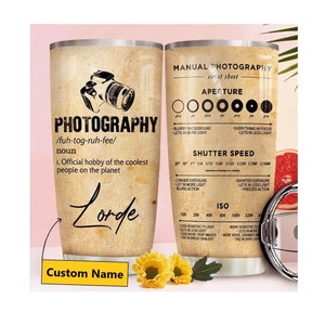 Photography Definition Tumbler, Personalized Gift, Custom Name Tumbler, Gift for Photographer camera gift, photography Gift, Christmas Gift