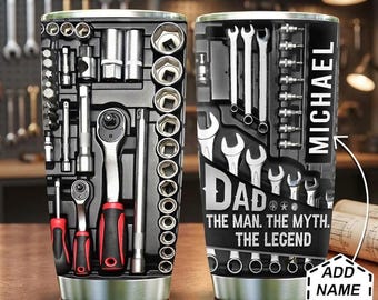 Personalisierte Mechaniker Dad Becher, Der Mann Der Mythos Die Legende, Bester Vater aller Zeiten, Custom Dad Tassen, Geschenke für Opa, Mechaniker Geschenke für Dad