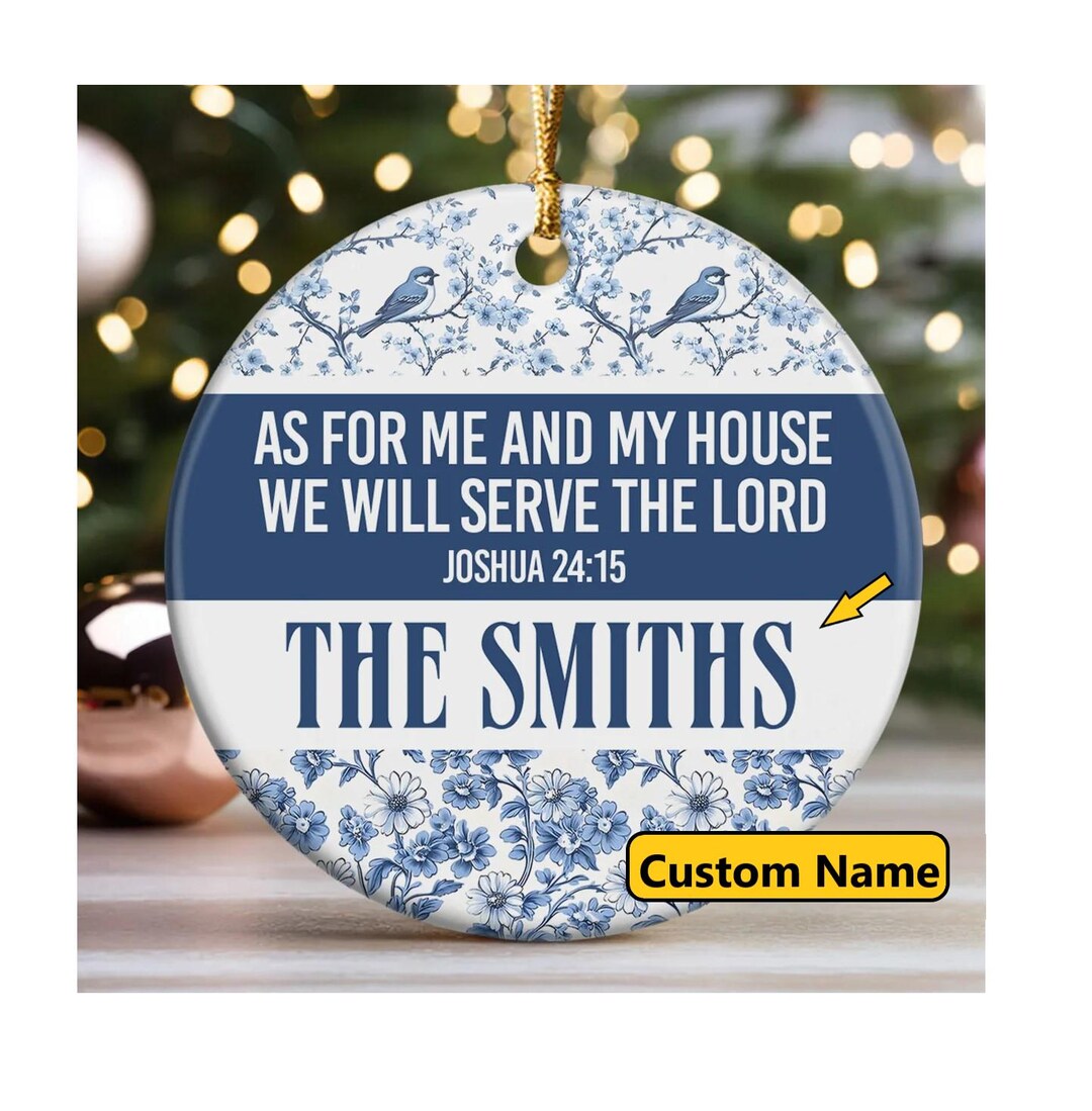 Christian House Ornament, as for Me and My House We Will Serve the Lord ...