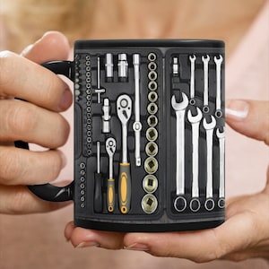 Mechanic Coffee Mugs, Auto Mechanic Gift, Tools Box, Handyman Tool Set Wrenches, Car Lovers Gift, Gifts For dad, Gift For Him, Husband Gifts