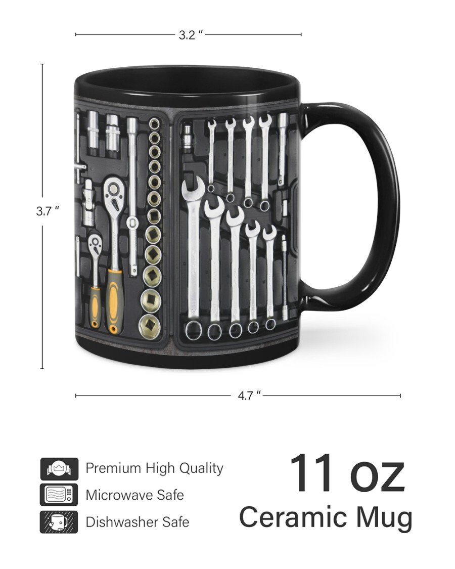 Taza De Café Mecánico | Taza De Café Con Dibujo De Caja De Herramientas De Mecánico | Taza De Café Divertida Y Delicada Para Ingeniero/Caballero/Regalo Para Papá
