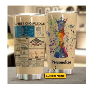 Chess Knowledge Tumbler, Custom Chess Tumbler, Chess Lover Gift, Gifts for Chess, Personalized Gift, Chess Birthday Gift, Chess Christmas