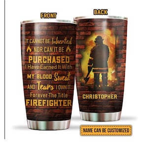 Personalisierter Feuerwehrbecher, Feuerwehrmann Becher, Feuerwehrmann Tagesgeschenk, Feuerwehrmann Wertschätzung, Arbeitstag Geschenk, Feuerwehrmann Geschenk für ihn