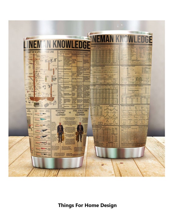 Lineman Knowledge Tumbler, Lineman Cup, Gift for Electricians, Gift for Linemen, Gifts For Men, Electrician Cup, Gift For Dad, Mechanic Gift
