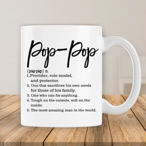 Pop Pop Definition Tasse, Pop Pop Kaffeebecher, Opa Tasse, Geschenk für Großvater, personalisierte Tasse, Pop Pop Geburtstagsgeschenk, Muttertagsgeschenk