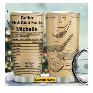 Golfer Tumbler, Golfer Nutrition Facts, Custom Name Tumbler, Gift for Golfer, Golfing Tumbler, Golf Gifts for Men, Golf Club, Christmas gift