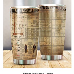 Lineman Knowledge Tumbler, Lineman Cup, Gift for Electricians, Gift for Linemen, Gifts For Men, Electrician Cup, Gift For Christmas