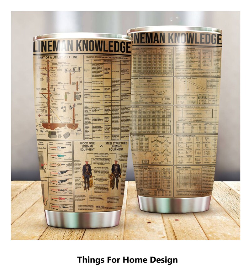 Lineman Knowledge Tumbler, Lineman Cup, Gift for Electricians, Gift for Linemen, Gifts For Men, Electrician Cup, Gift For Christmas