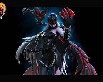 Devil Lady - Figurine imprimée en 3D non peinte