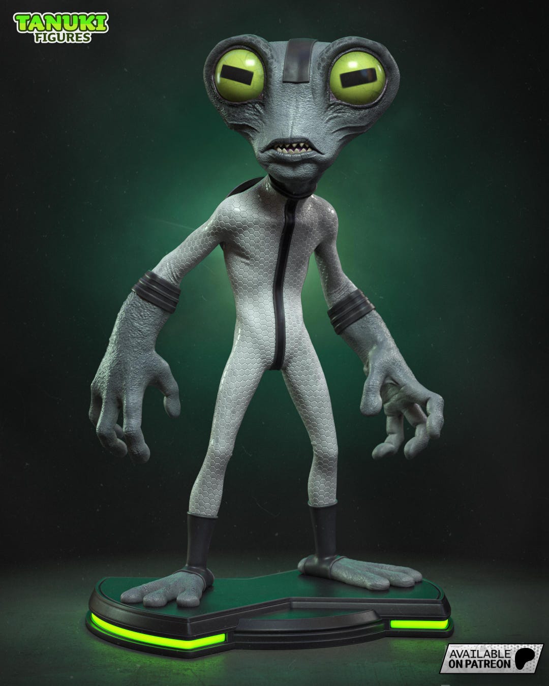 Grey Alien Frog - Unpainted 3D Printed Figure Kit - Etsy UK