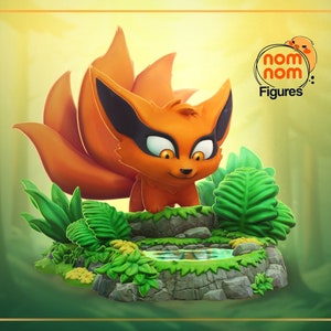 Chibi 9 Tailed Fox - Unbemalte 3D Gedruckter Figurenbausatz