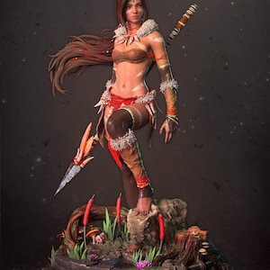 Feline Hunter - Unpainted 3D Printed Figure kit