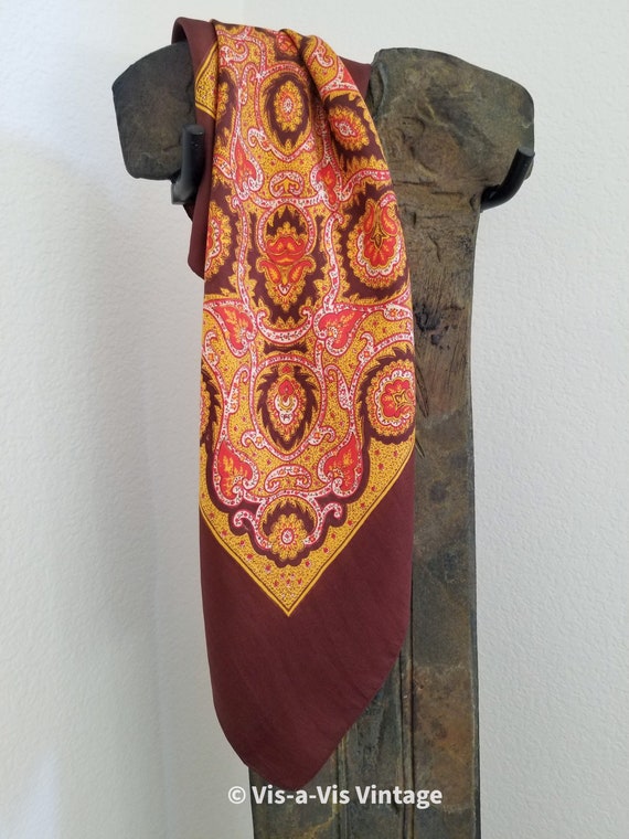 Vintage 1970s Square Scarf, Liberty. - image 9