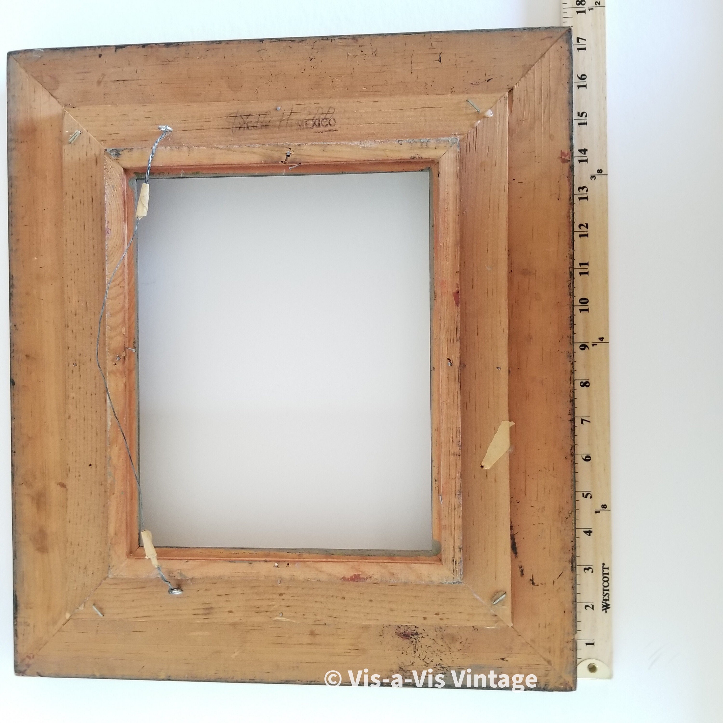 Vintage Mexican Handcarved Wood Picture Frame in Gold Finish. Etsy