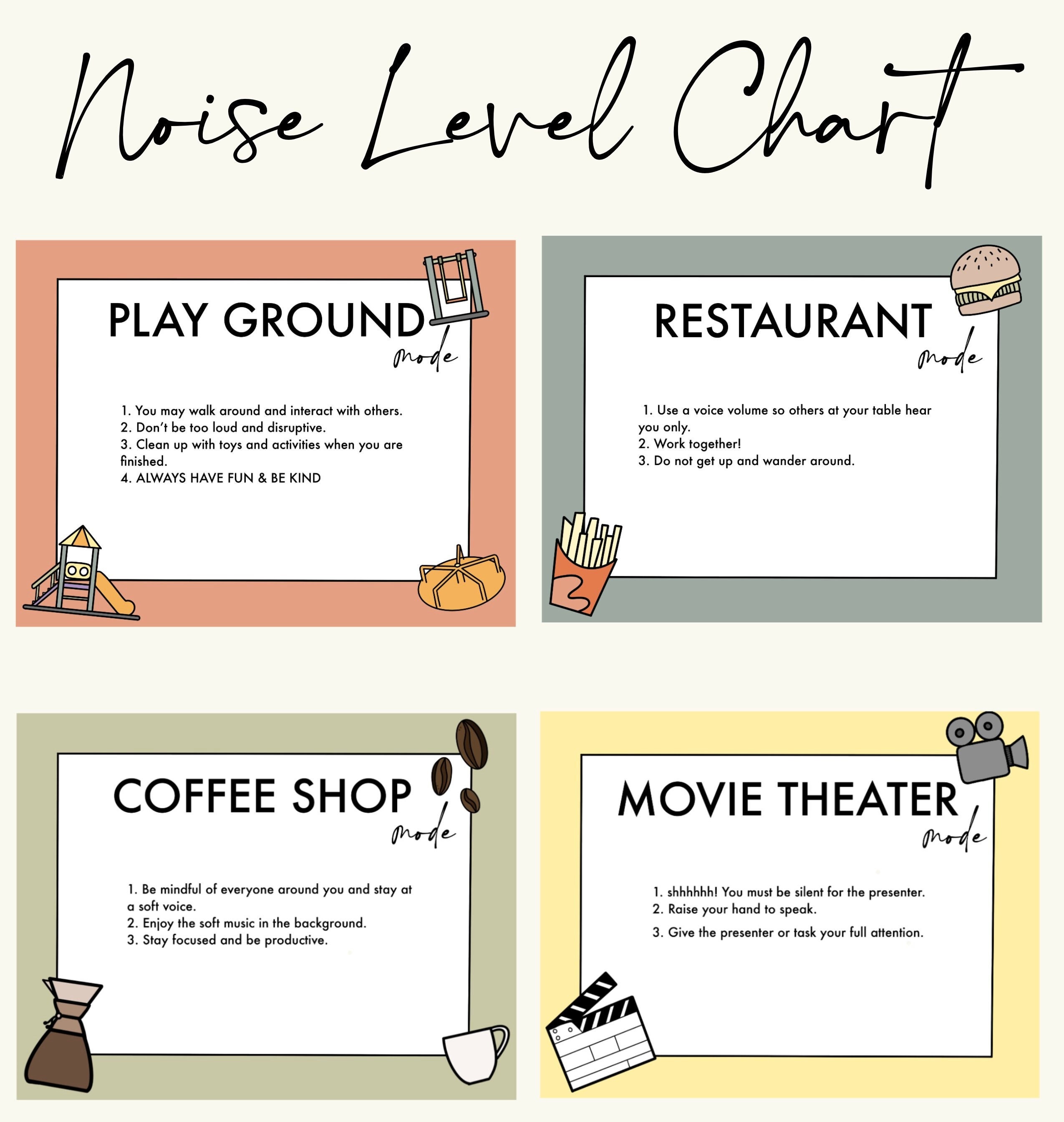 Noise Level Scale Classroom Clipart