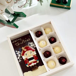 Christmas gift, chocolate bar, fully edible, Belgian chocolate, artwork, chocolate Nutcracker