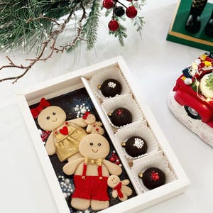 GingerMan Belgian Christmas Całkowicie jadalny batonik czekoladowy/Spersonalizowane imię Pomysły na świąteczne prezenty Białe mleko Pyszna czekolada, batonik, dzieło sztuki