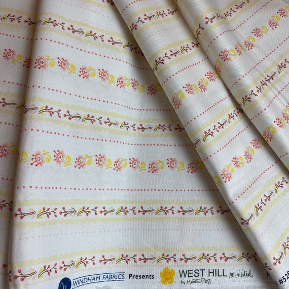 West Hill: Floral Stripe in Ivory West Hill: Floral Stripe in Ivory