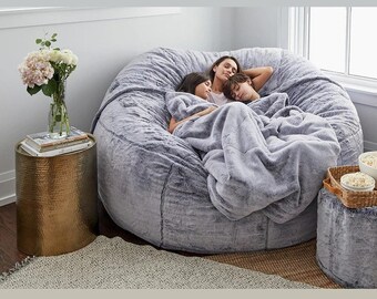 extra large faux fur bean bag chair