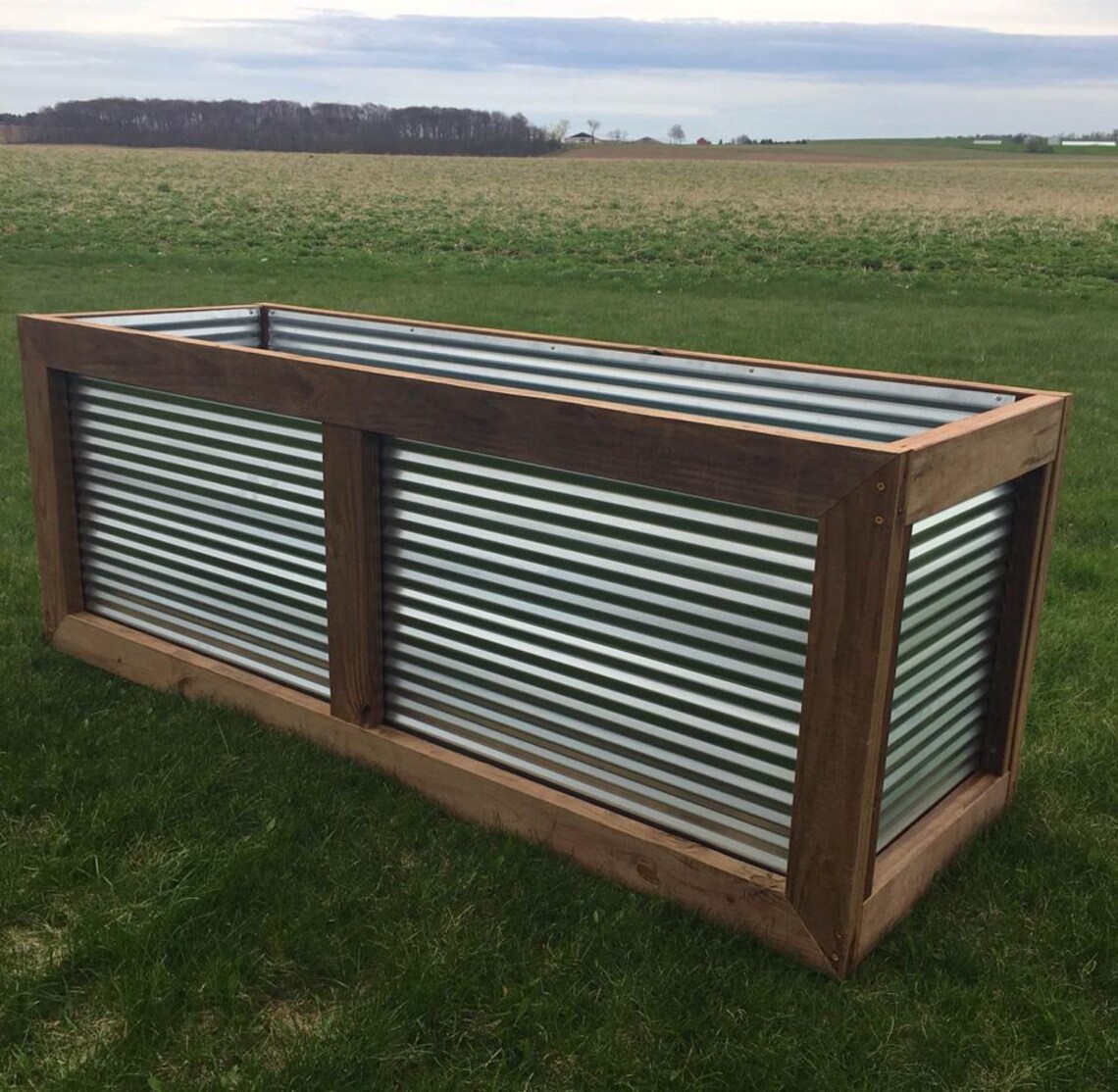 Corrugated Raised Planter Box DIY Build Plans custom Designs Etsy