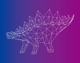 PDF Download, Dinosaur (Stegosaurus) DIY 3D Papercraft Model