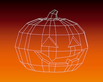 PDF Download, Large Pumpkin DIY 3D Papercraft Model