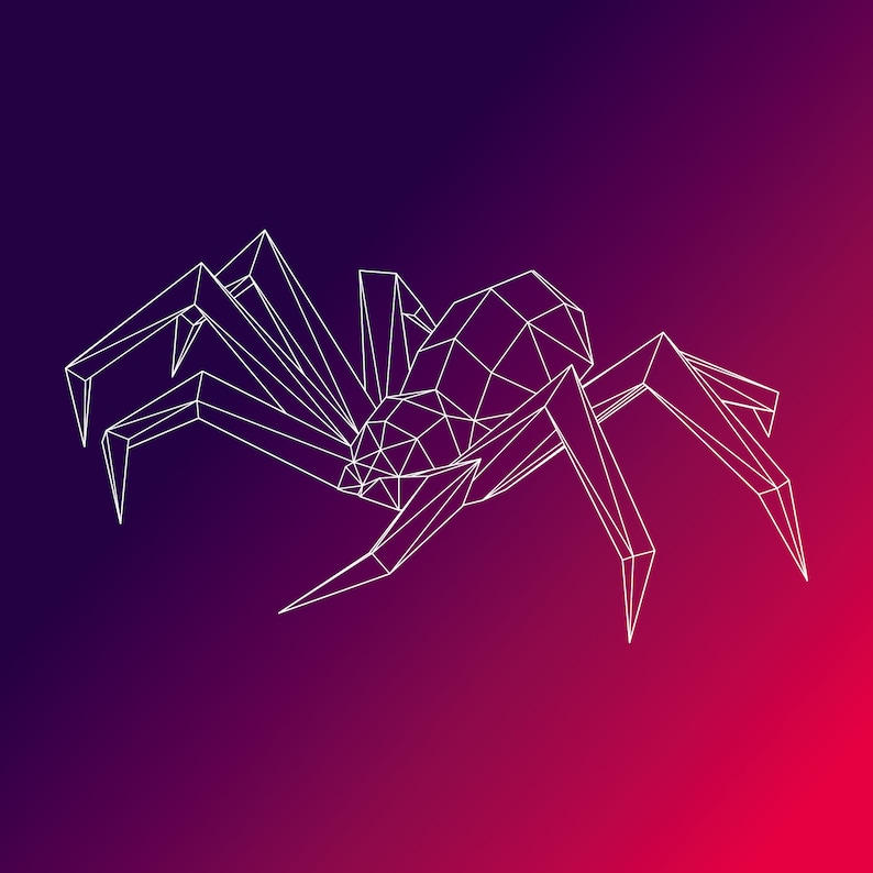 PDF Download, Large Spider DIY 3D Papercraft Model image 1