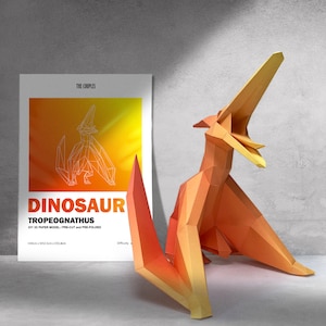 Vorgeschnittenes und vorgefaltetes DIY Bastelset Dinosaurier (Tropeognathus) Papercraft Modell