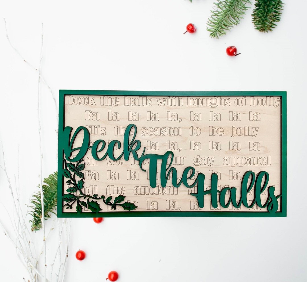 Deck the Halls Framed Christmas Sign- SVG - Digital File - Glowforge - Etsy