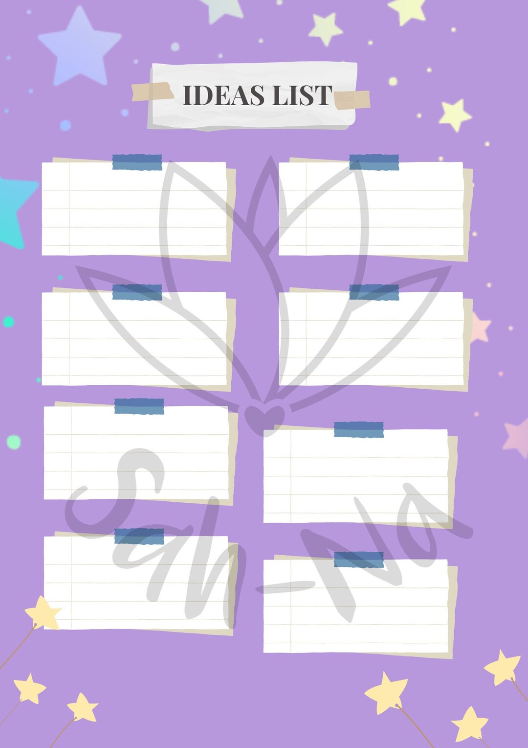 Idea List Printable Digital Instant Print - Etsy Australia