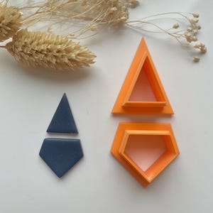 Geometric duo cookie cutter / Polymer clay cookie cutter / Clay cutter / Clay cutter / Fimo cookie cutter / Polymer clay cutter