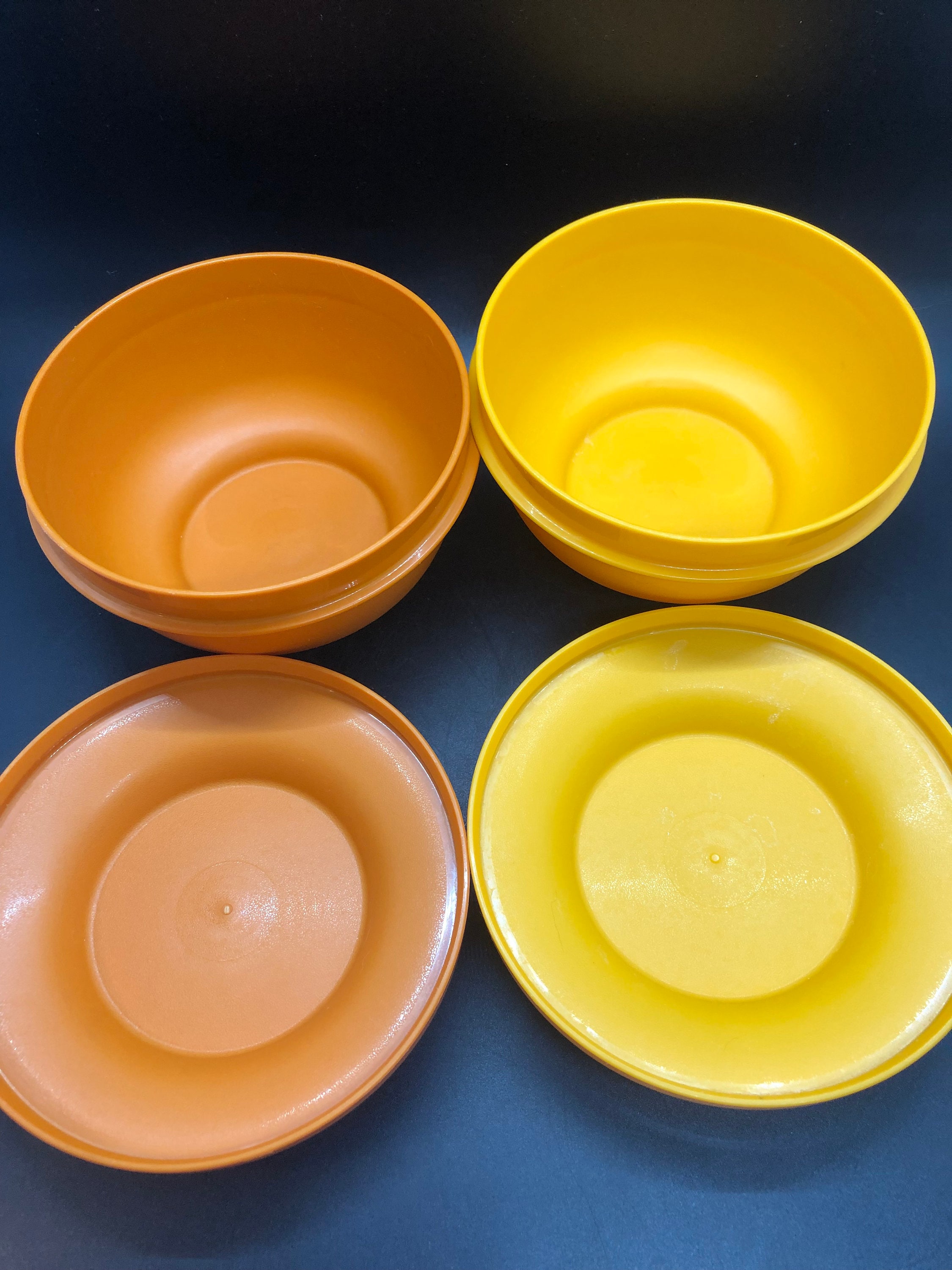 Set of 3 Vintage Tupperware Round Bowls W/lids, 1436 Seal N Serve